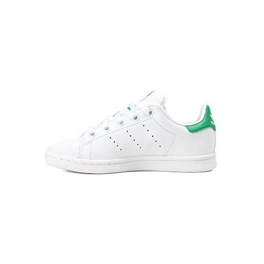 adidas stan smith c, scarpe da ginnastica basse unisex-bambini, bianco (footwear white/footwear white/green), 28.5 eu