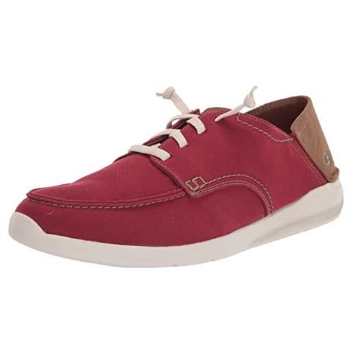 Clarks gorwin lace, scarpe da ginnastica, uomo, rosso (brick red), 42 eu