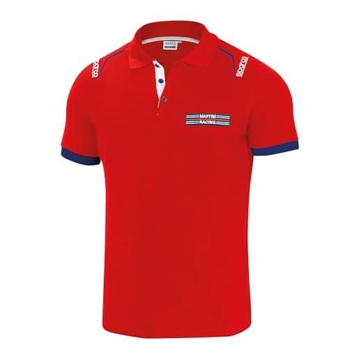Sparco martini racing polo, rosso, m unisex-adulto