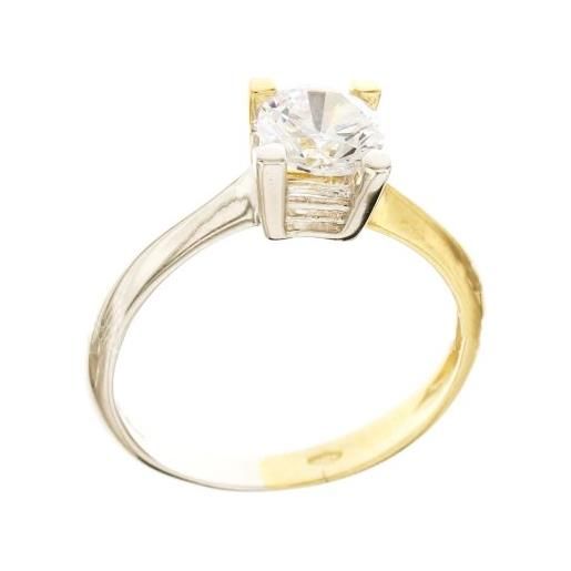 Gioielleria Lucchese Oro anello solitario bicolore da donna oro bianco e giallo 803321736194