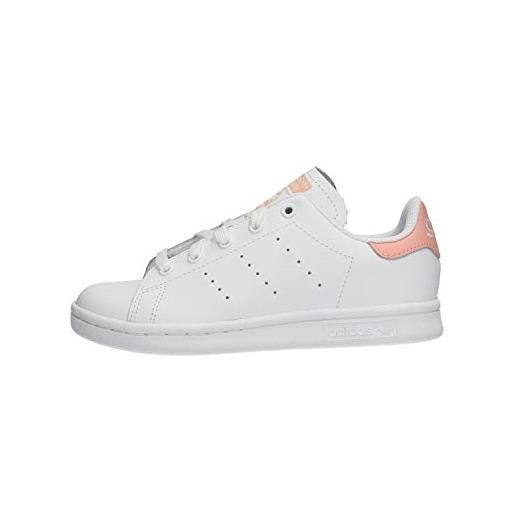 adidas stan smith c, sneaker unisex - bambini e ragazzi, bianco (ftwr white/ftwr white/lush red), 33.5 eu