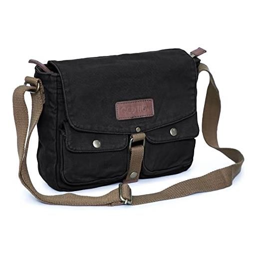 GOOTIUM crossbody shoulder bag, borsa messenger unisex-adulto, carbone