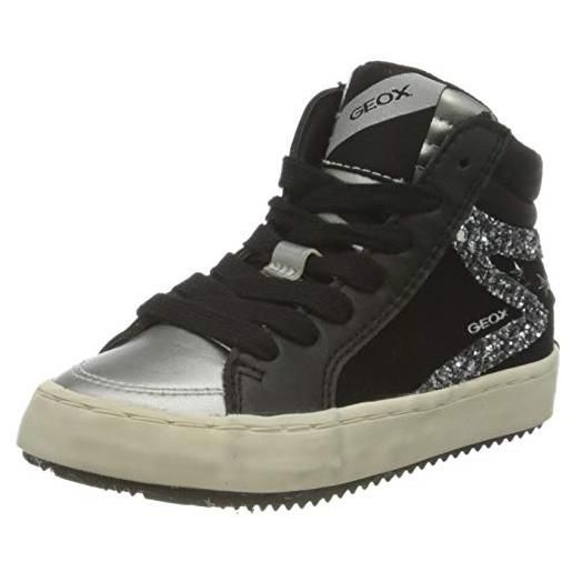 Geox j kalispera girl b, sneakers bambine e ragazze, nero (black/dk silver) , 31 eu