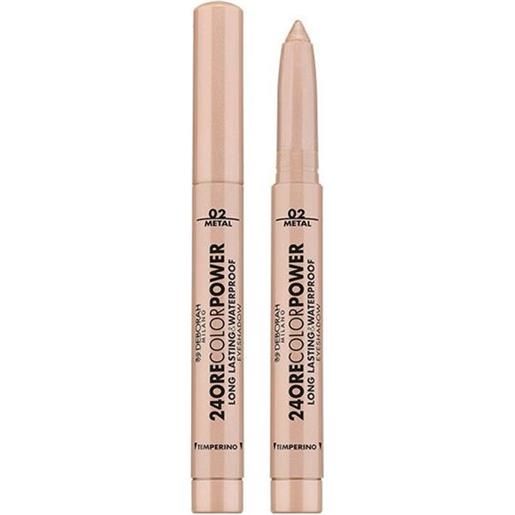 Deborah 24ore color power long lasting & waterproof eyeshadow deb eyeshadow stick 24h 02 light gold metal