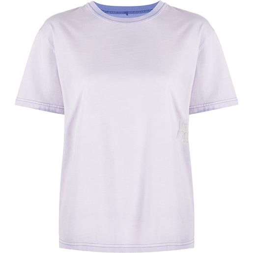 Alexander Wang t-shirt girocollo con logo goffrato - viola