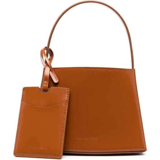 Low Classic borsa tote mini con logo goffrato - marrone