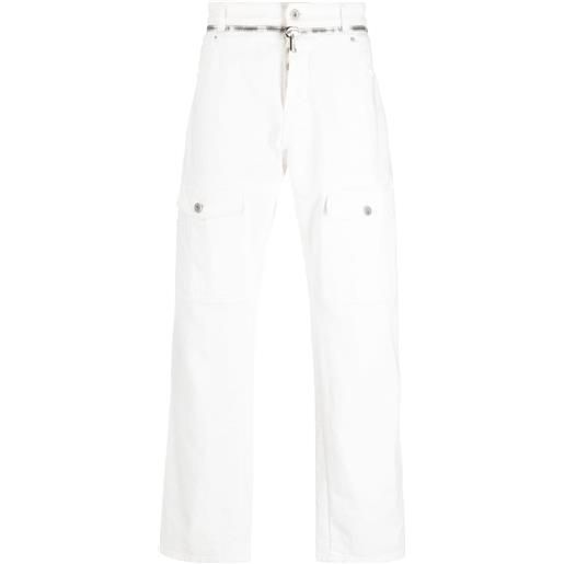 Balmain jeans dritti con zip - bianco