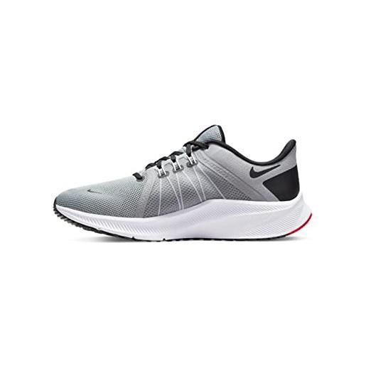 Nike quest 4, scarpe da ginnastica basse uomo, lt grigio fumo/bianco-nero-rosso sirena, 46 eu