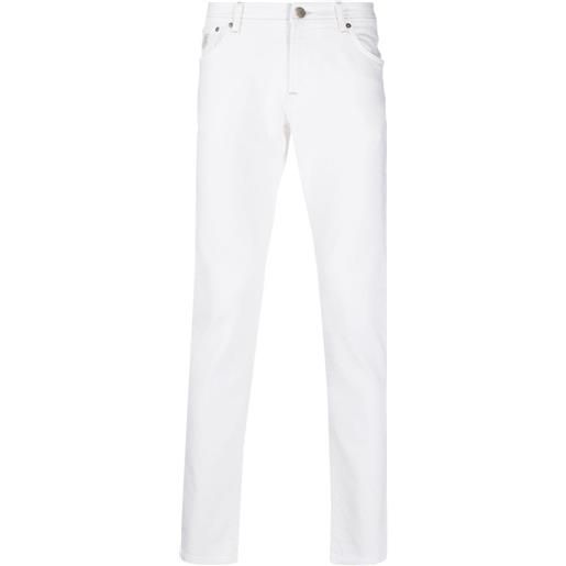 Corneliani pantaloni skinny a vita bassa - bianco