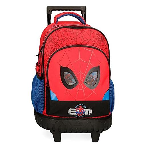 Marvel spiderman protector zaino compatto 2 ruote rosso 32x45x21 cm poliestere 30,24l