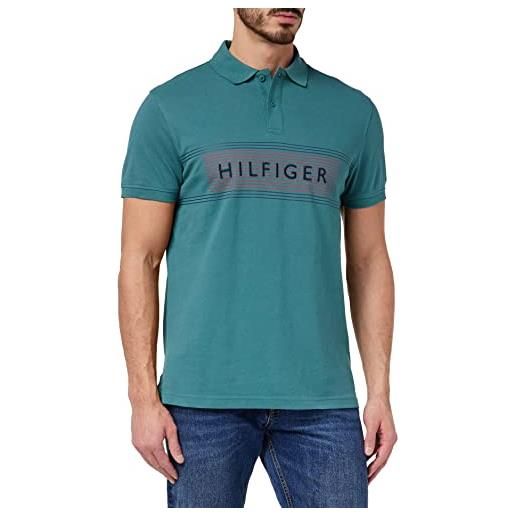 Tommy Hilfiger maglietta polo maniche corte uomo rbw regular fit, blu (desert sky), s