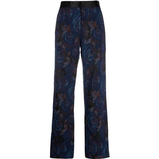 Rosetta Getty pantaloni a fiori tuxedo - blu
