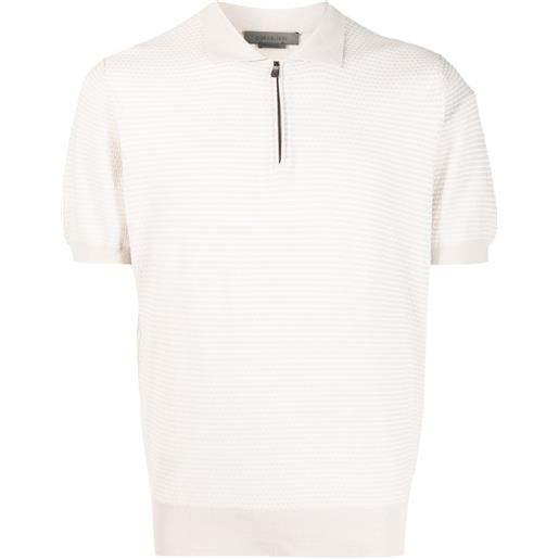 Corneliani polo con zip - toni neutri