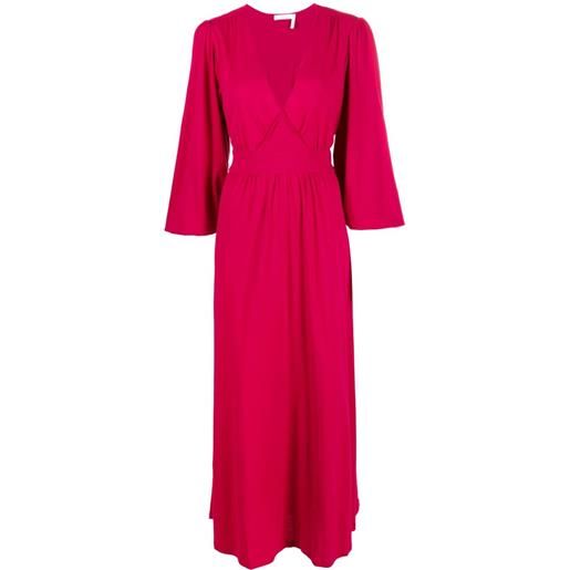 See by Chloé abito lungo plissettato - rosa