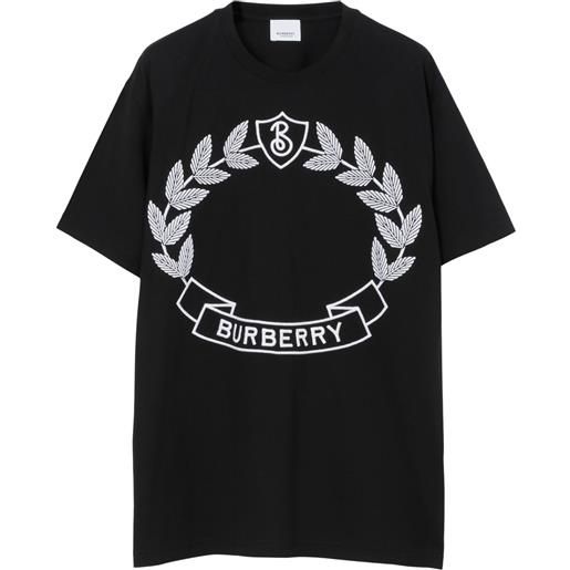 Burberry t-shirt oak leaf con stampa - nero