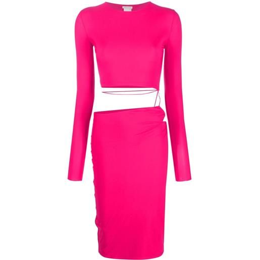 Amazuìn cut-out-detailing mid-length dress - rosa