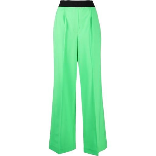 MSGM pantaloni a gamba ampia - verde