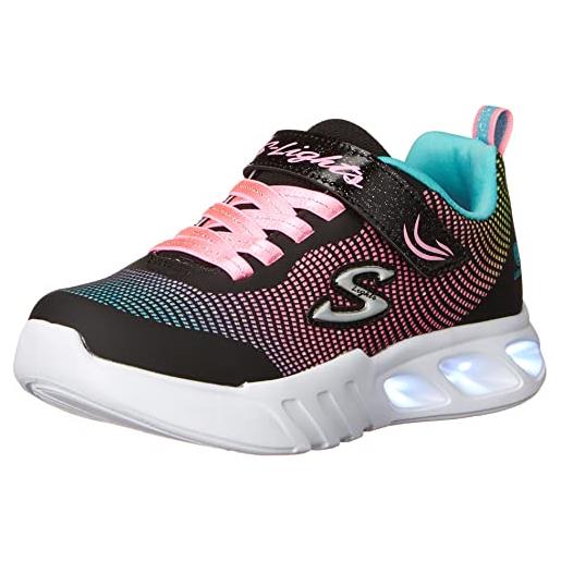 Skechers flicker flash, scarpe da ginnastica bambine e ragazze, black mesh multi trim, 28 eu