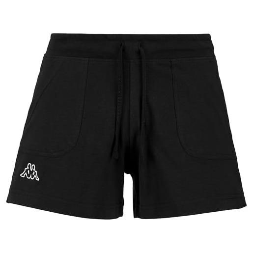 Kappa logo caber, pantaloncini sportivi donna, black, xs