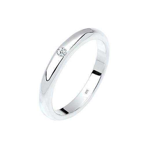 DIAMORE elli diamonds anello donne signore solitario classico con diamante (0,03 ct. ) in argento sterling 925
