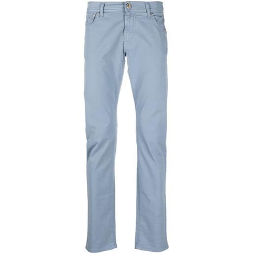 Corneliani pantaloni skinny a vita bassa - blu
