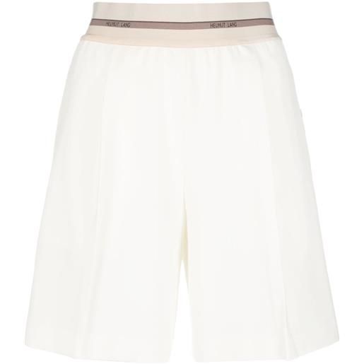 Helmut Lang shorts sartoriali con banda logo - bianco