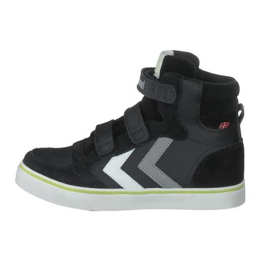 Hummel stadil pro jr scarpe da ginnastica unisex bambini, scarpe da ginnastica basse, nero (black), 28 eu