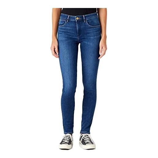 Wrangler skinny, jeans donna, blu (authentic love), 34w / 34l