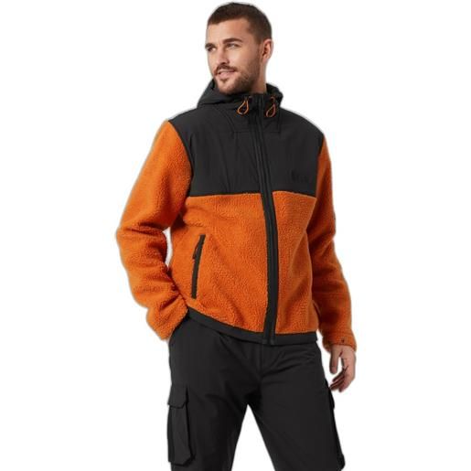 Helly Hansen patrol pile hoodie fleece arancione, nero s uomo