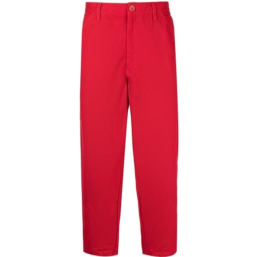 Comme Des Garçons Shirt pantaloni crop a vita media - rosso