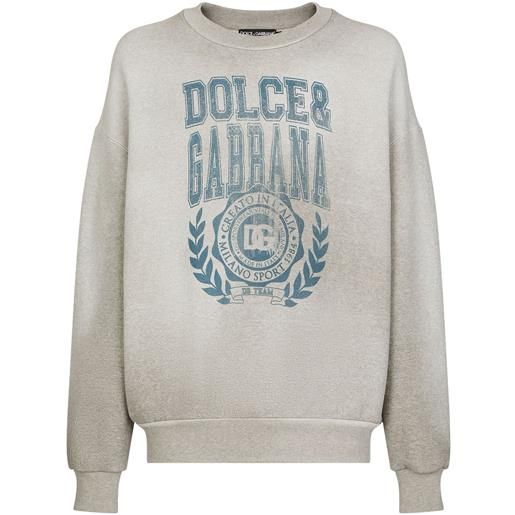Dolce & Gabbana maglione girocollo con stampa - grigio