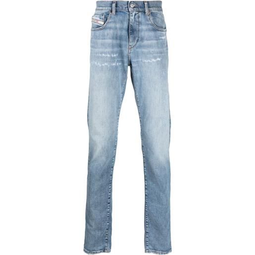 Diesel jeans dritti con effetto schiarito - blu
