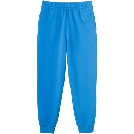 Burberry pantaloni sportivi con ricamo - blu