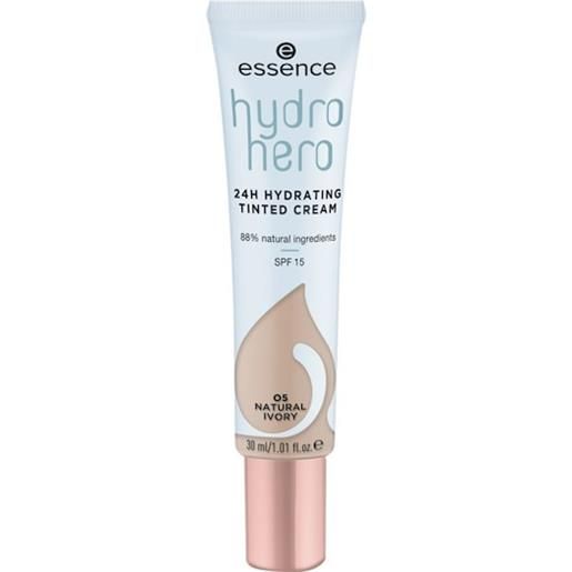 Essence trucco del viso make-up hydro hero 24h hydrating tinted cream 005 natural ivory