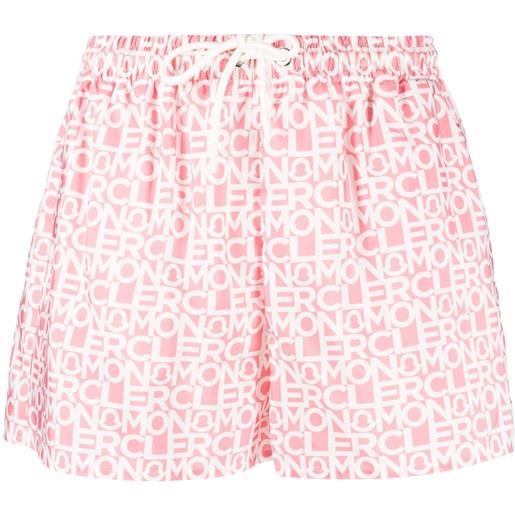 Moncler shorts con stampa - rosa