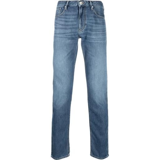 Emporio Armani jeans slim con effetto schiarito - blu