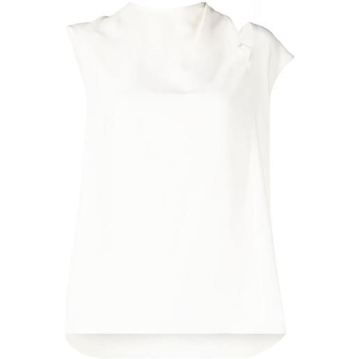 Saiid Kobeisy blusa georgette con dettaglio cut-out - bianco