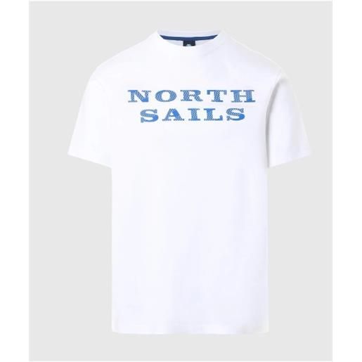 North Sails ss t-shirt m/m with graphic bianca scritta blu uomo
