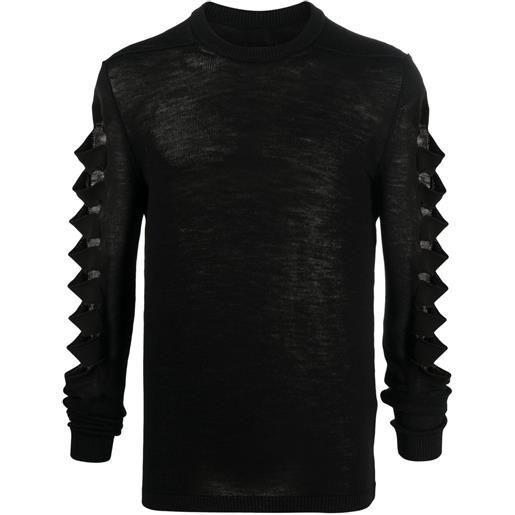 Rick Owens maglione con inserti - nero