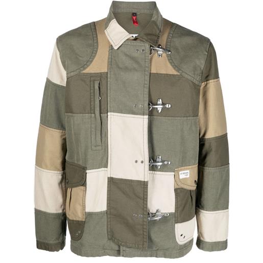 Fay giacca-camicia con design patchwork - verde