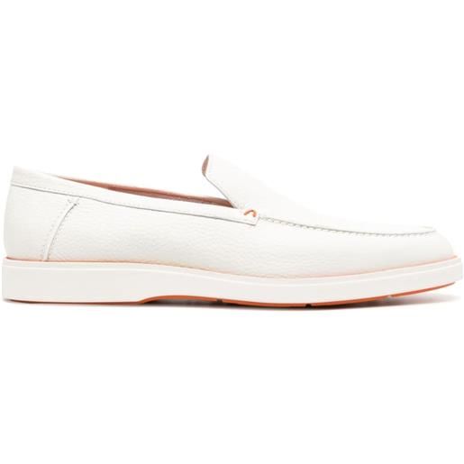 Santoni mocassini con cuciture a contrasto - bianco