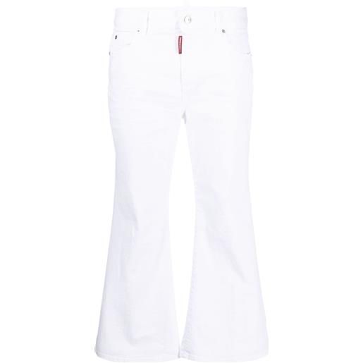 Dsquared2 jeans crop white bull - bianco
