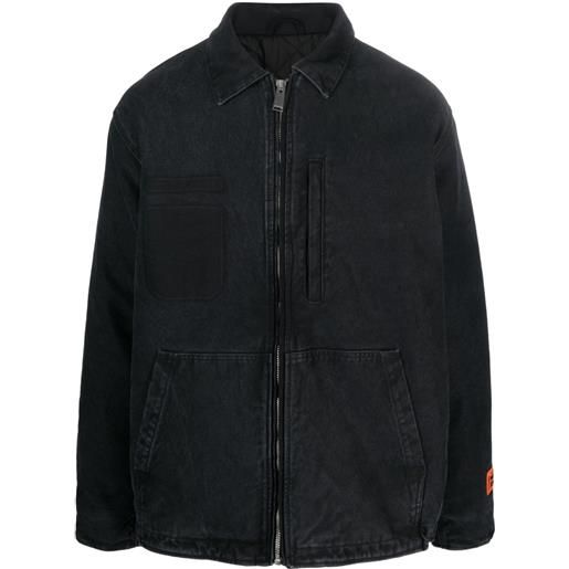 Heron Preston giacca-camicia a maniche lunghe con zip - nero