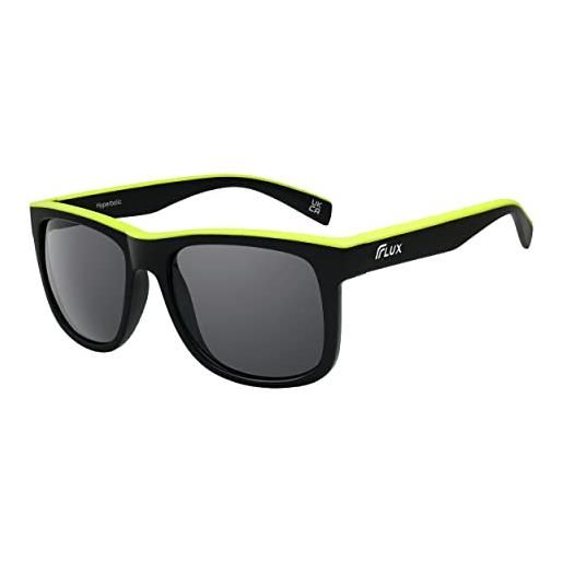 ICECUBE occhiali da sole polarizzati iperbolici per uomo e donna protezione uv400, antiscivolo, leggeri, nero opaco/rosso. 