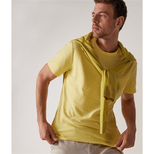 Falconeri t-shirt in cotone twist limone tinto capo