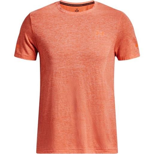 UNDER ARMOUR t-shirt seamless uomo frosted orange/reflective
