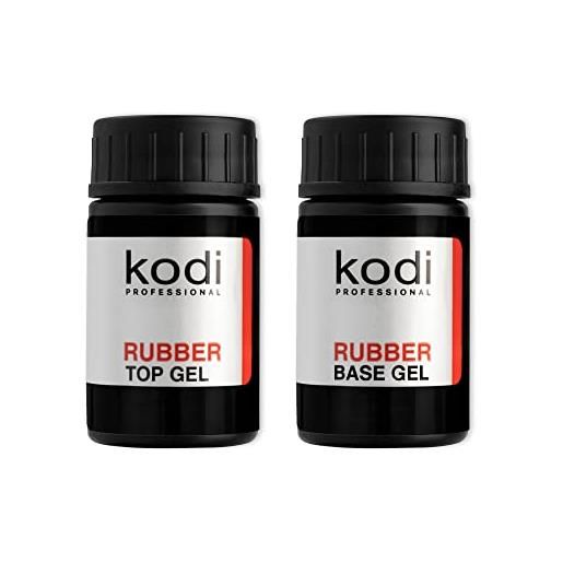 Kodi professional rubber base and top coat gel polish uv led - base & top coat kit nail gel smalto per unghie per unghie di lunga durata (2 x 14 ml)