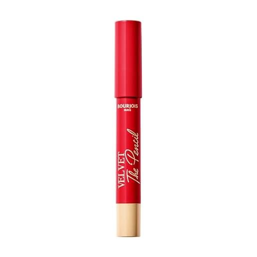 Bourjois, velvet the pencil, rossetto twistable vellutato, formula transferproof, 07 rouge es-carmin