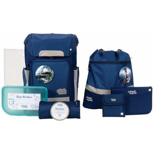 School-Mood rebel air+ set di borse per la scuola 8 pezzi blu
