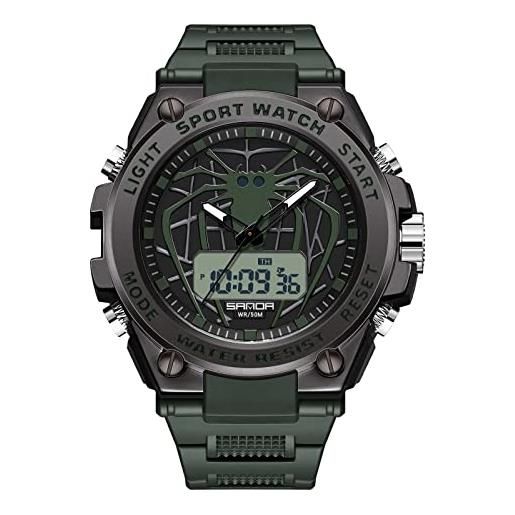 RORIOS digitale orologio per uomo orologi sportivo militare con sveglia moda orologio luminoso orologio da polso impermeabile per uomo